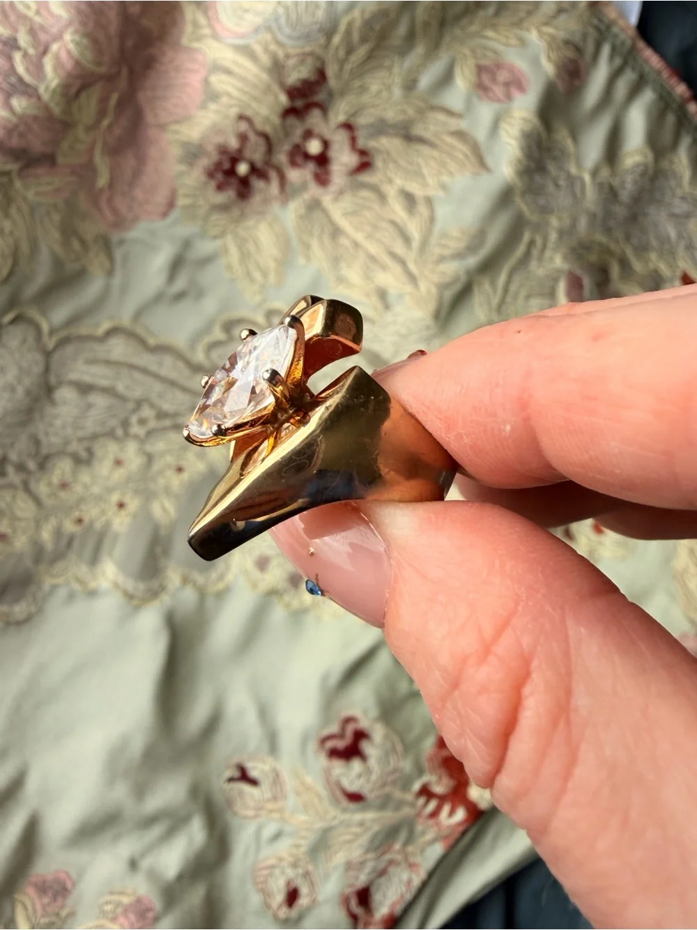 Vintage 18k Gold Ring with Baguette Stone 💎 Size 6
